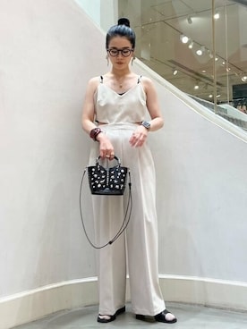 「Ray BEAMS（レイビームス）のアイテム（オールインワン・サロペット）」を使った、Ray BEAMSさん（レディース・153cm）の夏コーディネート