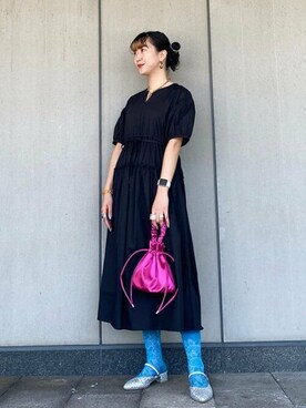 「カラーソックス」｜「アイテム（その他シューズ）」を使った、Ray BEAMSさん（レディース・160cm）の夏コーディネート