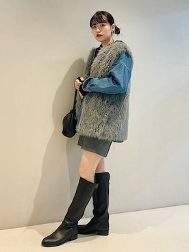 Ray BEAMS / フェイクファー ベストを使った人気ファッション