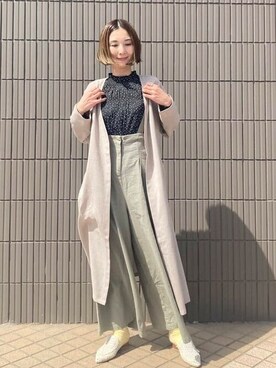 「BEAMS」｜「アイテム（トレンチコート）」を使った、BEAMS HEART WOMENさん（レディース・162cm）の春コーディネート