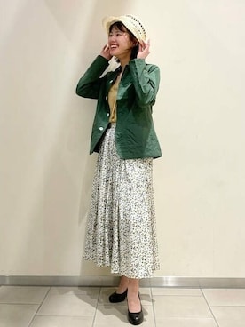 「ハット」｜「アイテム（カバーオール）」を使った、BEAMS HEART WOMENさん（レディース・155cm）の春コーディネート