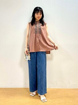 デニムパンツを使った ゆったりコーデ のレディース人気ファッションコーディネート Wear