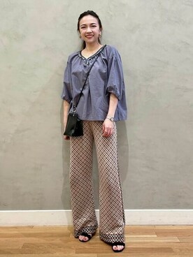 「アイテム（イヤリング、オレンジ系）」を使った、BEAMS HEART WOMENさん（レディース・153cm）の夏コーディネート