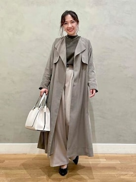 「BEAMS」｜「アイテム（トレンチコート）」を使った、BEAMS HEART WOMENさん（レディース・153cm）の秋コーディネート