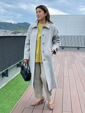 「BEAMS」｜「アイテム（チェスターコート）」を使った、BEAMS HEART WOMENさん（レディース・160cm）の秋コーディネート