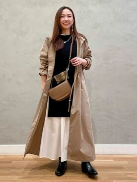 「大人ガーリー」｜「アイテム（モッズコート）」を使った、BEAMS HEART WOMENさん（レディース・153cm）の秋コーディネート