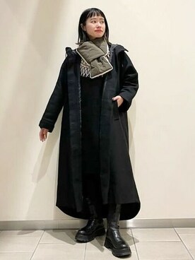 「BEAMS」｜「アイテム（モッズコート）」を使った、BEAMS HEART WOMENさん（レディース・155cm）の冬コーディネート
