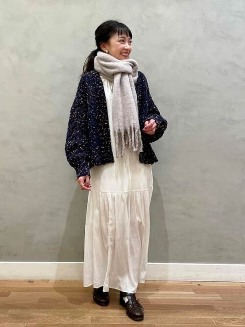 【大人のリラクシーコーデ♡】HERMESマフラー 大人のリラクシーコーデ♡】HERMESマフラー