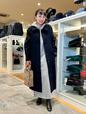 「BEAMS」｜「アイテム（チェスターコート）」を使った、BEAMS HEART WOMENさん（レディース・153cm）の冬コーディネート