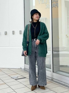 「BEAMS」｜「アイテム（カーディガン/ボレロ）」を使った、BEAMS HEART WOMENさん（レディース・155cm）の冬コーディネート