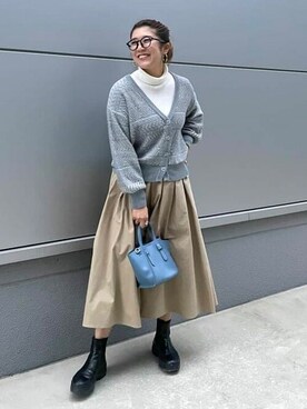 「BEAMS」｜「アイテム（カーディガン/ボレロ）」を使った、BEAMS HEART WOMENさん（レディース・161cm）の冬コーディネート