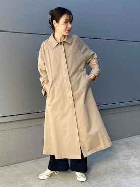 「BEAMS」｜「アイテム（ステンカラーコート）」を使った、BEAMS HEART WOMENさん（レディース・164cm）の冬コーディネート