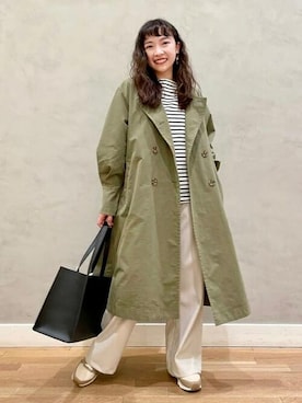 「BEAMS」｜「アイテム（トレンチコート）」を使った、BEAMS HEART WOMENさん（レディース・153cm）の冬コーディネート