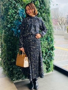 「BEAMS」｜「アイテム（ボストンバッグ）」を使った、BEAMS HEART WOMENさん（レディース・163cm）の冬コーディネート