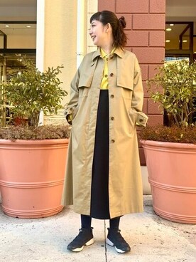 「BEAMS」｜「アイテム（トレンチコート）」を使った、BEAMS HEART WOMENさん（レディース・163cm）の冬コーディネート