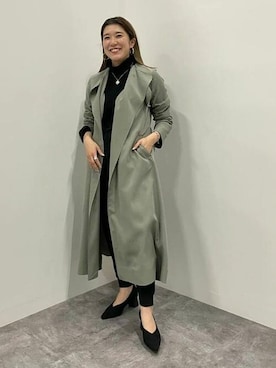 「BEAMS」｜「アイテム（トレンチコート）」を使った、BEAMS HEART WOMENさん（レディース・161cm）の冬コーディネート