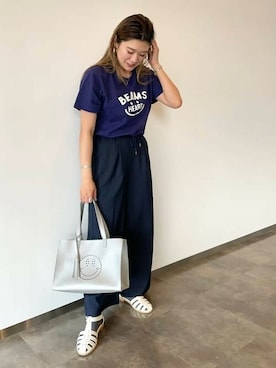 「アイテム（トートバッグ、シルバー系）」を使った、BEAMS HEART WOMENさん（レディース・161cm）の冬コーディネート
