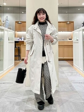 「BEAMS」｜「アイテム（トレンチコート）」を使った、BEAMS HEART WOMENさん（レディース・153cm）の春コーディネート
