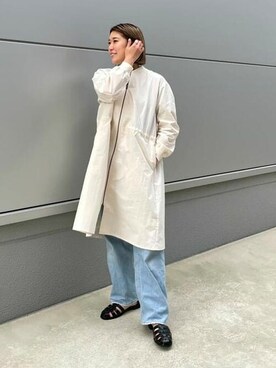 「BEAMS」｜「アイテム（トレンチコート）」を使った、BEAMS HEART WOMENさん（レディース・161cm）の春コーディネート