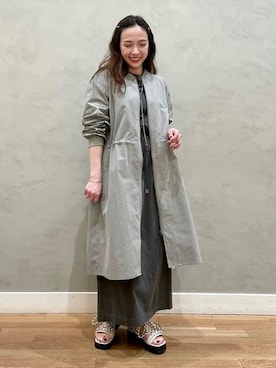 「BEAMS」｜「アイテム（トレンチコート）」を使った、BEAMS HEART WOMENさん（レディース・153cm）の春コーディネート