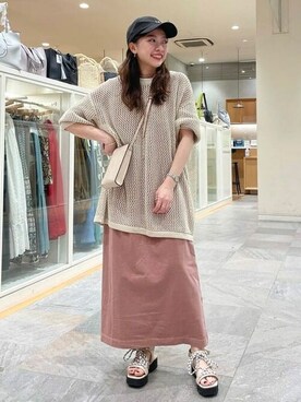 「BEAMS」｜「アイテム（カーディガン/ボレロ）」を使った、BEAMS HEART WOMENさん（レディース・153cm）の春コーディネート