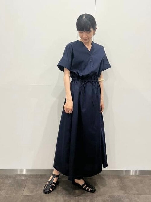 セール】【5色展開】スキッパー ドロスト ワンピース（洗濯機
