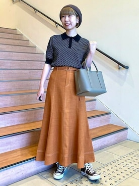 「BEAMS BOY（ビームスボーイ）のアイテム（ハンチング/ベレー帽）」を使った、BEAMS HEART WOMENさん（レディース・158cm）の夏コーディネート