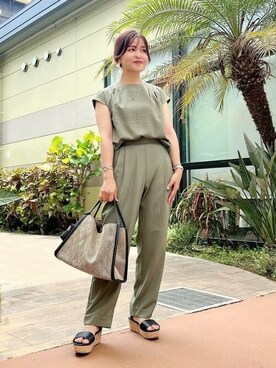 「セットアイテム」｜「アイテム（オールインワン・サロペット）」を使った、BEAMS HEART WOMENさん（レディース・157cm）の夏コーディネート