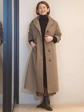 「セットアイテム」｜「アイテム（トレンチコート）」を使った、BEAMS HEART WOMENさん（レディース・163cm）の秋コーディネート
