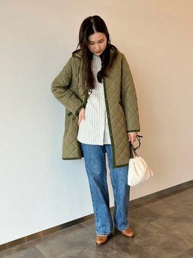「オリーブ」｜「アイテム（ジャケット/アウター）」を使った、BEAMS HEART WOMENさん（レディース・164cm）の秋コーディネート
