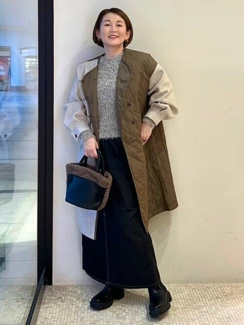 配色 キルティングコート（ノーカラーコート）｜BEAMS HEART（ビームス