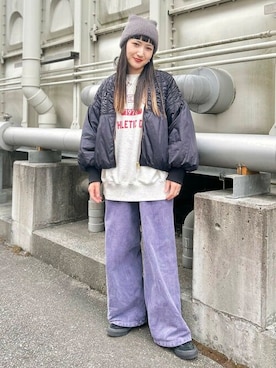 「BEAMS（ビームス）のアイテム（スウェットパンツ）」を使った、BEAMS HEART WOMENさん（レディース・158cm）の秋コーディネート