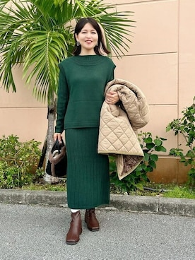 「セットアイテム」｜「アイテム（ジャケット/アウター）」を使った、BEAMS HEART WOMENさん（レディース・157cm）の秋コーディネート