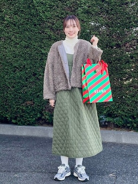 「チュニック」｜「アイテム（ブルゾン）」を使った、BEAMS HEART WOMENさん（レディース・165cm）の冬コーディネート