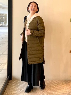 「バッグ」｜「アイテム（ダウンジャケット/コート）」を使った、BEAMS HEART WOMENさん（レディース・163cm）の冬コーディネート