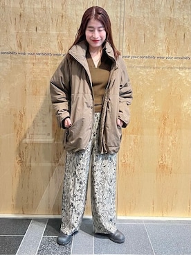 「WILD THINGS（ワイルドシングス）のアイテム（ダウンジャケット/コート）」を使った、FREAK'S STORE HEAD OFFICE WOMENさん（レディース・160cm）の冬コーディネート