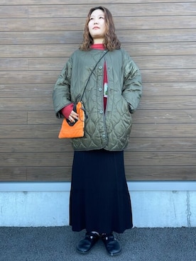 「キルトジャケット」｜「アイテム（その他アウター）」を使った、FREAK'S STORE HEAD OFFICE WOMENさん（レディース・166cm）の冬コーディネート