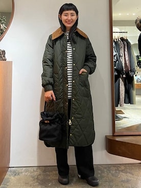 「巾着バッグ」｜「アイテム（その他アウター）」を使った、FREAK'S STORE HEAD OFFICE WOMENさん（レディース・167cm）の冬コーディネート