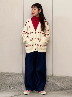 「ハートニット」｜FREAK'S STORE HEAD OFFICE WOMENさん（レディース・160cm）の冬コーディネート