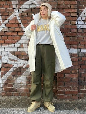 「モンスターパーカー」｜「アイテム（帽子）」を使った、FREAK'S STORE HEAD OFFICE WOMENさん（レディース・162cm）の冬コーディネート