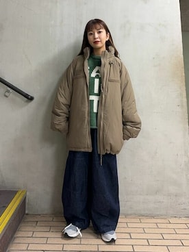 「アイテム（ダウンジャケット/コート）」を使った、FREAK'S STORE HEAD OFFICE WOMENさん（レディース・155cm）の冬コーディネート
