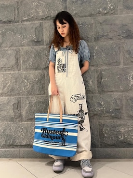 「HYSTERIC GLAMOUR（ヒステリックグラマー）のアイテム（サロペット/オーバーオール）」を使った、はなほさん（レディース・160cm）の夏コーディネート