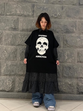 「シャツ 」｜「アイテム（ワンピース/ドレス）」を使った、はなほさん（レディース・160cm）の夏コーディネート