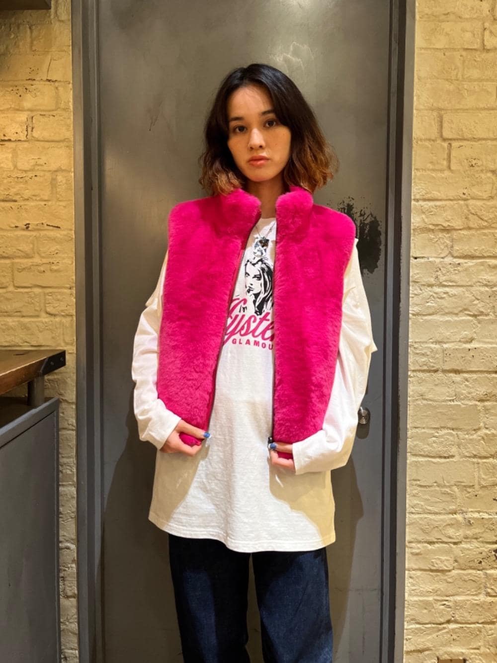 ヒステリックグラマー HYSTERIC GLAMOUR 24AW NAUGHTY GIRL オーバーサイズTシャツ カットソー 長袖 F HYSTERIC GLAMOUR（ヒステリックグラマー）の「NAUGHTY GIRL