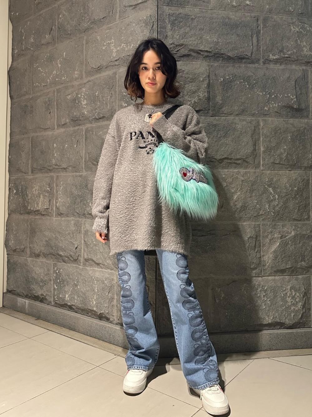 PANDA MANIA刺繍 セーターを使った人気ファッションコーディネート - WEAR