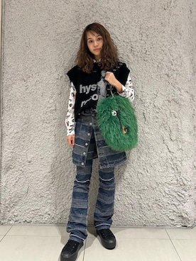 「HYSTERIC GLAMOUR（ヒステリックグラマー）のアイテム（バッグ）」を使った、はなほさん（レディース・161cm）の秋コーディネート