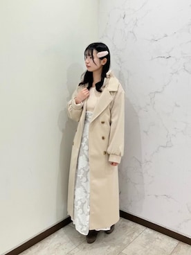「アイテム（その他アウター、ピンク系）」を使った、Eri.さん（レディース・158cm）の秋コーディネート