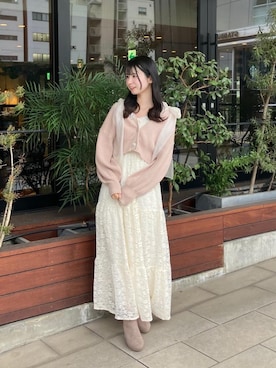「ブルべ夏」｜「アイテム（ブーツ）」を使った、Eri.さん（レディース・158cm）の冬コーディネート