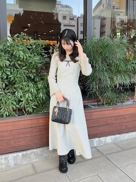 「ブルべ夏」｜「アイテム（ブーツ）」を使った、Eri.さん（レディース・158cm）の冬コーディネート