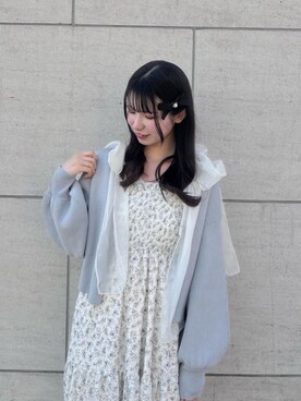「MAJESTIC LEGON（マジェスティックレゴン）の【小栗有以さん着用】【5サイズ展開/XXLサイズあり】レディギャザーストラップパンプス（Pumps、ブラック系）」を使った、Eri.さん（レディース・158cm）の春コーディネート